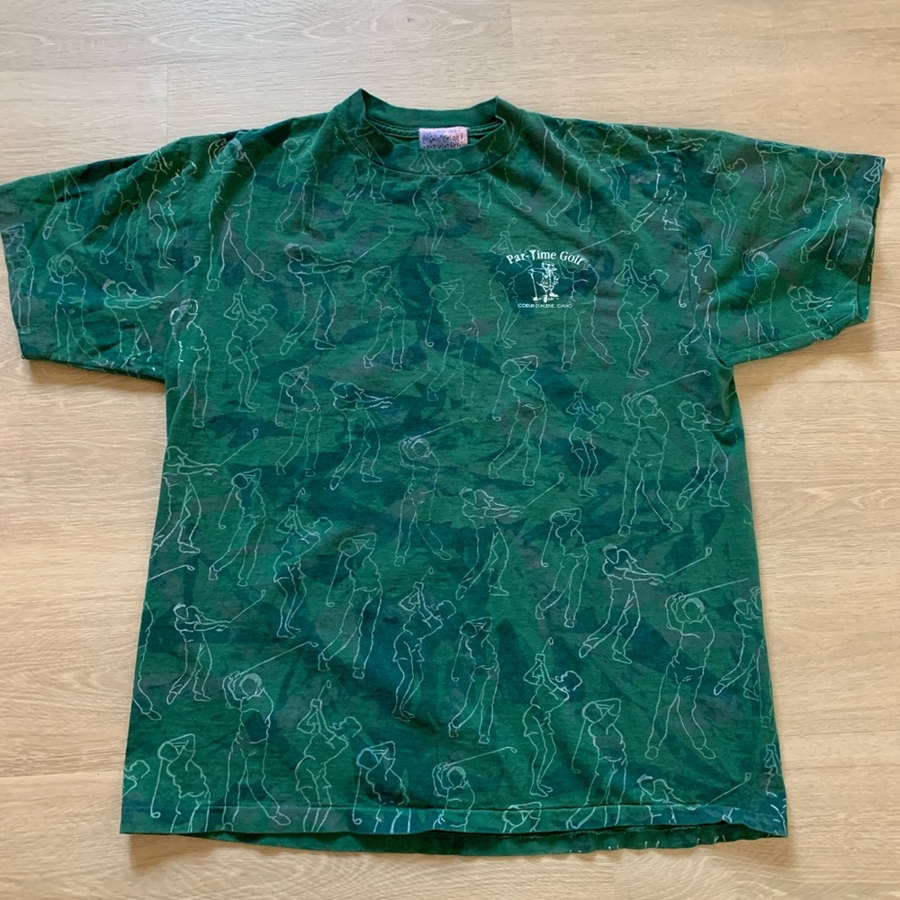 Vintage AOP Golf T Shirt Single Stitch Men’s XL